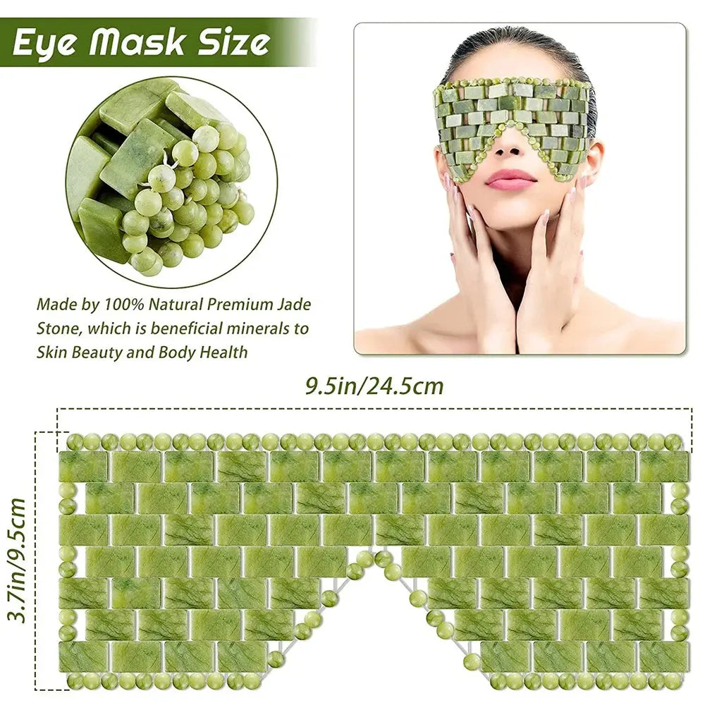 Cooling Jade Eye Mask Massager Natural Jade Eye Mask Eye Eye for Eye Relax Sleep Massager Mask Tools Mask Care Stone Face Sleep beautifina.com