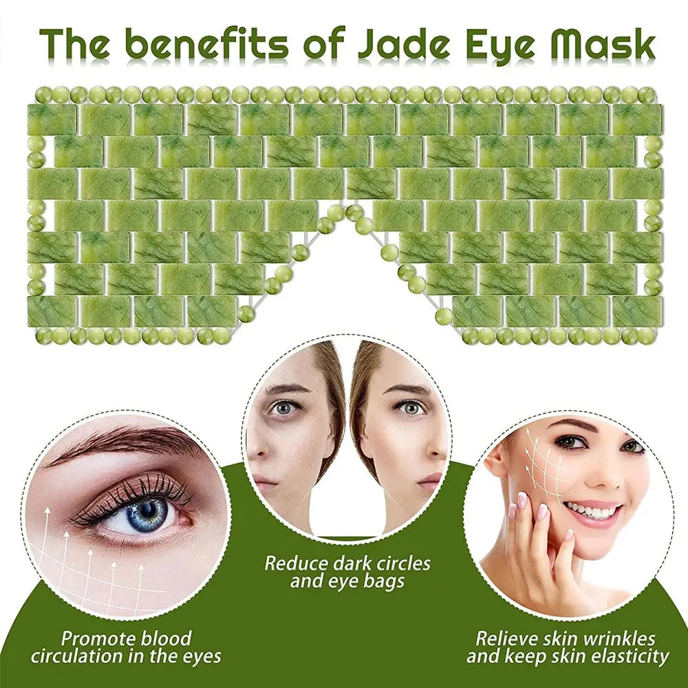 Cooling Jade Eye Mask Massager Natural Jade Eye Mask Eye Eye for Eye Relax Sleep Massager Mask Tools Mask Care Stone Face Sleep beautifina.com