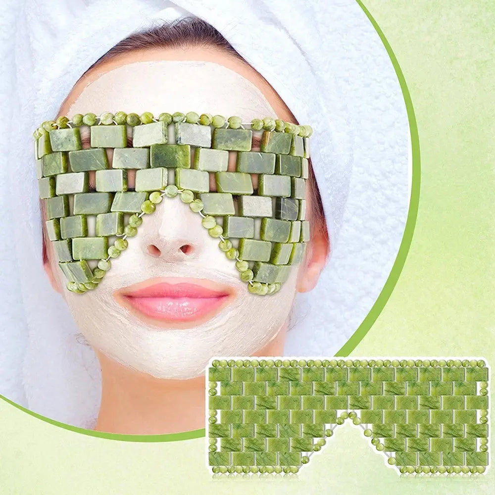 Cooling Jade Eye Mask Massager Natural Jade Eye Mask Eye Eye for Eye Relax Sleep Massager Mask Tools Mask Care Stone Face Sleep beautifina.com