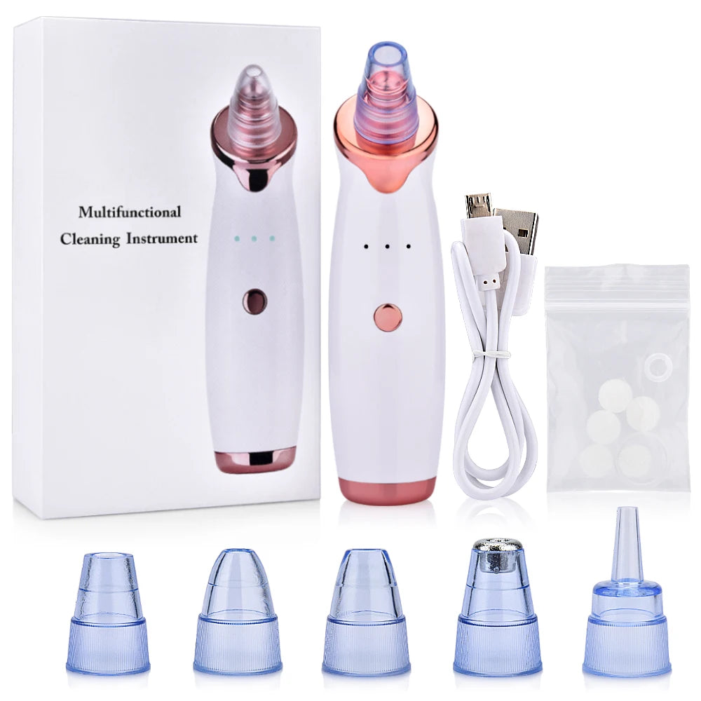 Electric Facial Blackhead Remover Vacuum Pore Cleaner Acne Cleanser Black Spots Removal Face Nose Deep Cleaning tools beautifina.com