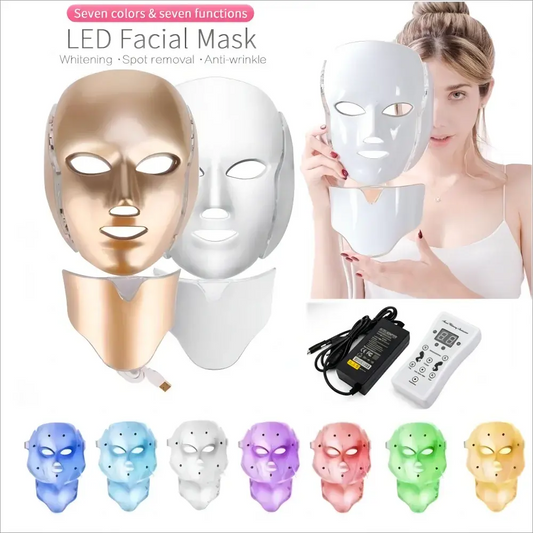 LED masque 7 couleurs traitement de la lumière masque anti - acné blanchiment rouge traitement de la lumière masque beauté de beautifina.com