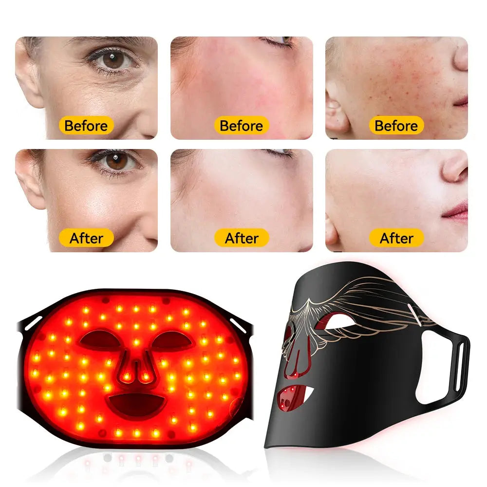 Lescolton New Red Led Light Therapy Infrared Flexible Soft Mask Silicone 4 Color Led Therapy Anti Aging Advanced Photon Mask beautifina.com