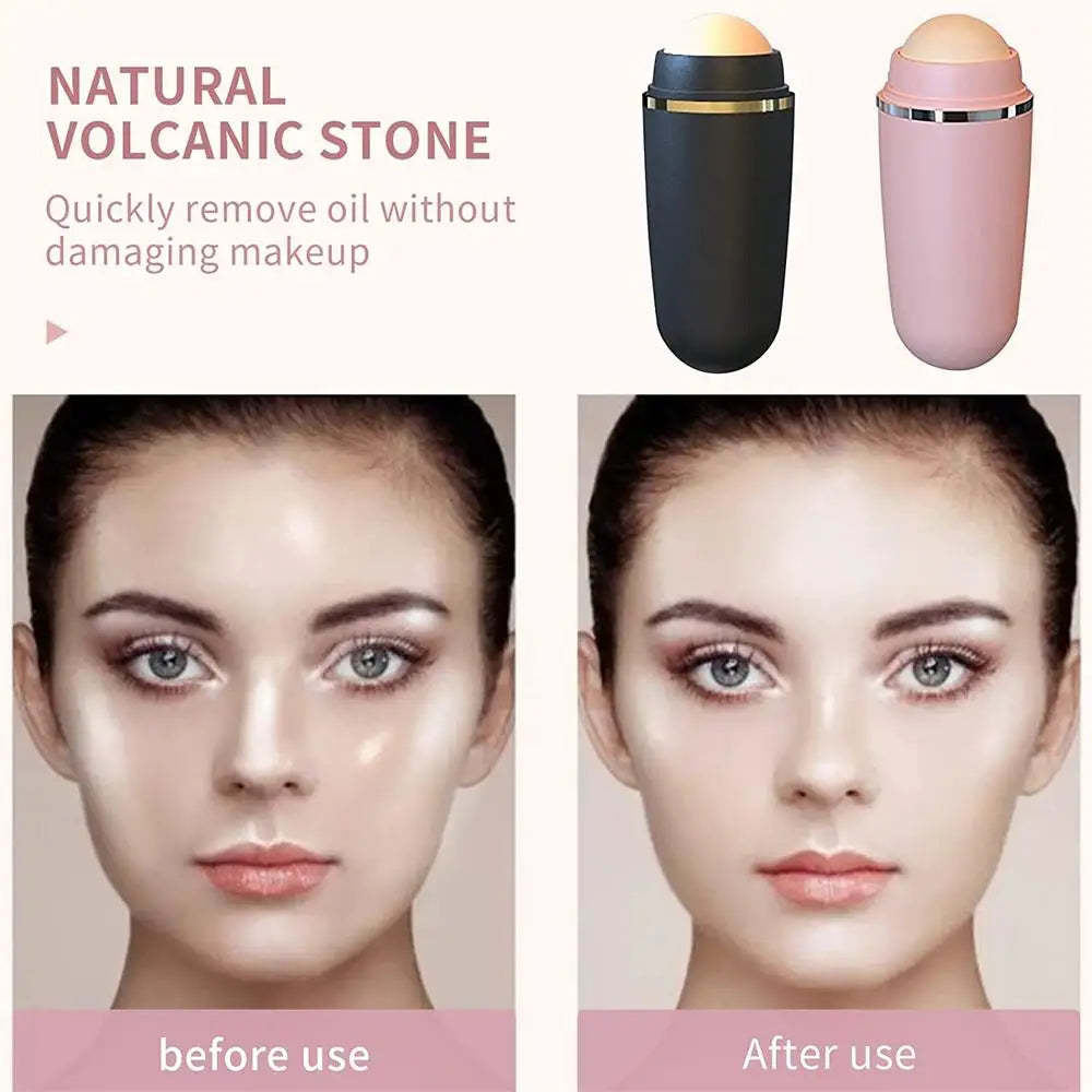 Face Oil Absorbent Volcanic Roller Portable Reusable Oil Control On the Go Instant Results Remove Excess Shine for Oily Skin beautifina.com