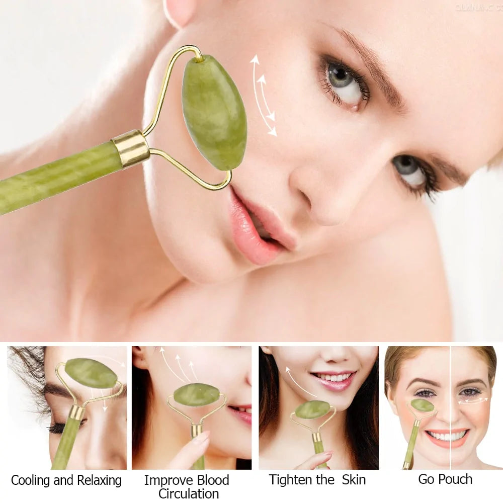 Double Head Jade Facial Massage Roller beautifina.com