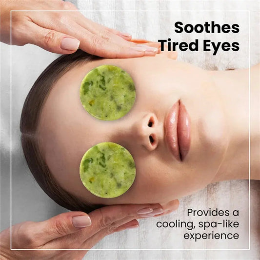 2pcs Natural Jade Eye Patches Face Beauty Skincare Massager Cooling/hot Therapy Eye Massage Stone Anti Wrinkle Puffiness Tool beautifina.com